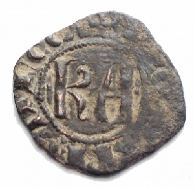 obverse: Zecche Italiane - Brindisi o Messina. Carlo d Angiò (1266-1282). Denaro. D/ Grande K A . R/ Croce. gr 0,86. Rif Sp. 37. MI. BB.