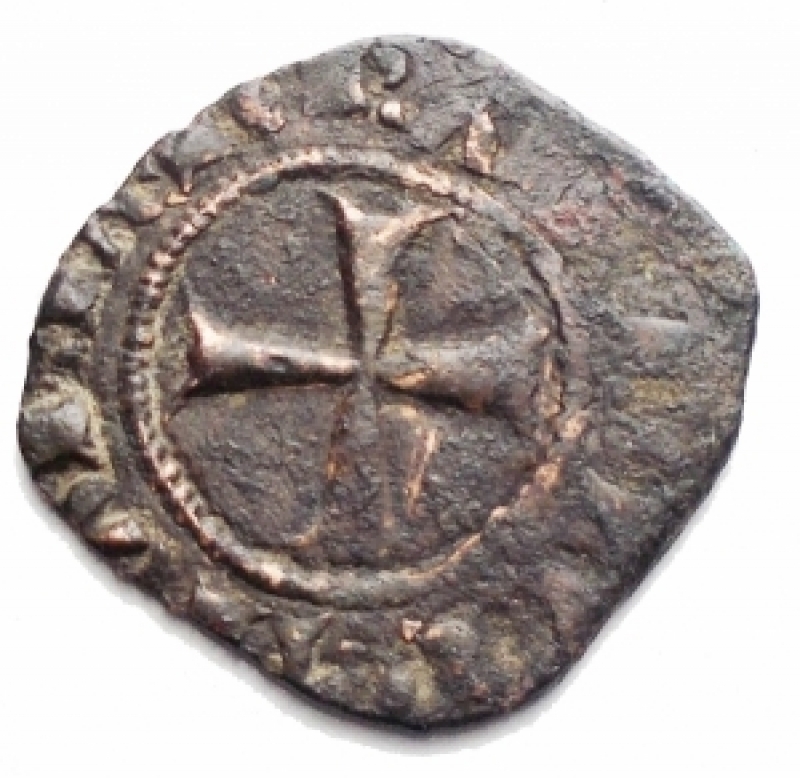 reverse: Zecche Italiane - Brindisi o Messina. Carlo d Angiò (1266-1282). Denaro. D/ Grande K A . R/ Croce. gr 0,86. Rif Sp. 37. MI. BB.