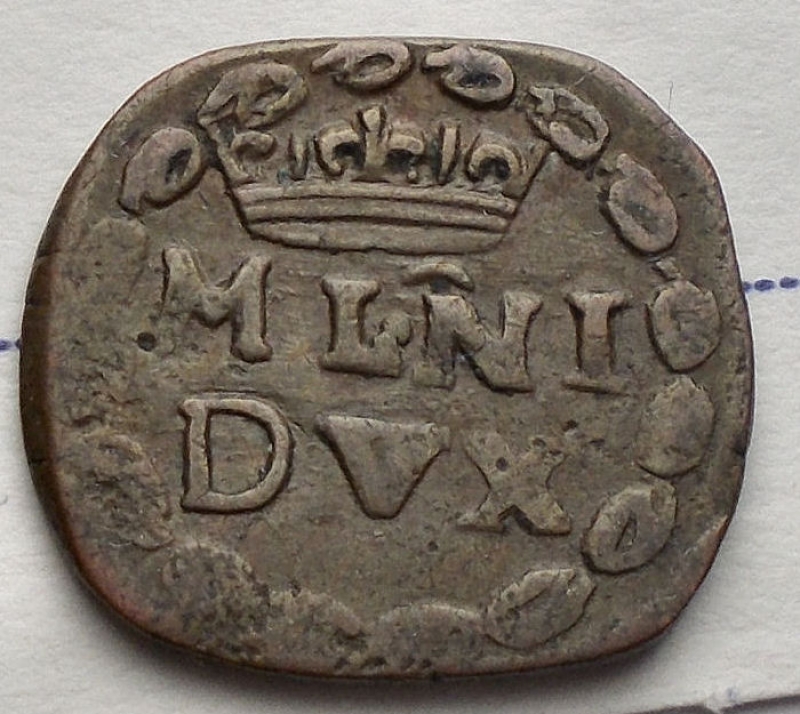 reverse: Zecche Italiane. Milano. Carlo VI. 1711-1740. Quattrino. D/ Busto a destra. R/ MLNI DVX. BB+