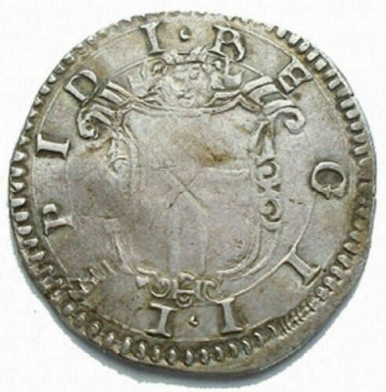 reverse: Zecche Italiane - Reggio Emilia, Ercole II d Este, Bianco 1555 (1558), Ag mm 28 g 4,4. BB. RR