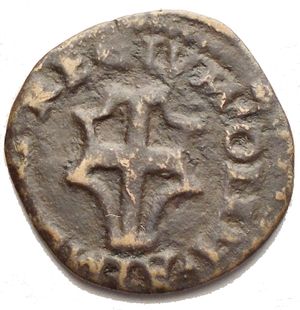 reverse: REGGIO EMILIA. Alfonso I d’Este (I° periodo, 1505-1512). Bagattino. MIR 1278. AE. gr 1,78. mm 15,9 x 16,4. BB