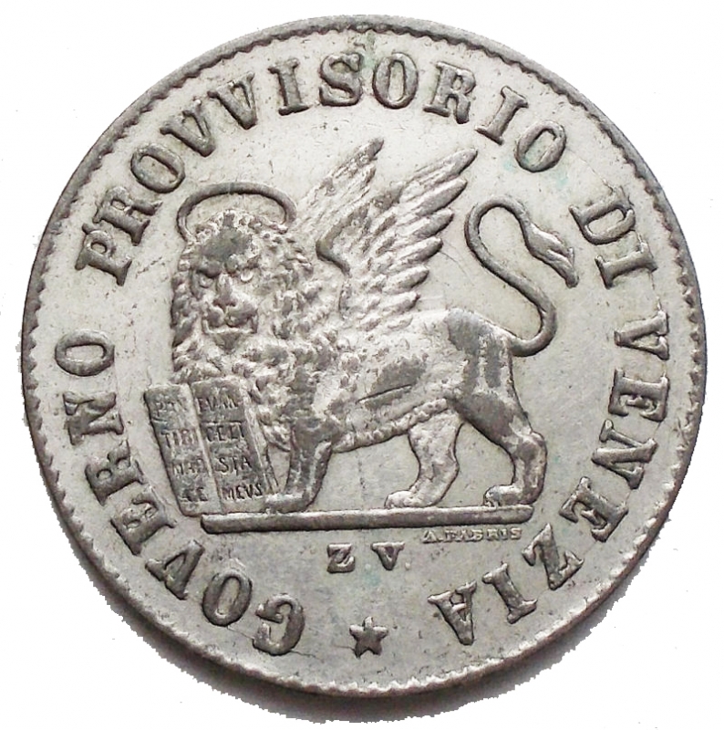 obverse: Venezia. Governo Provvisorio (1848-1849). 15 centesimi 1848. Pag. 183. Mont. 93. MI