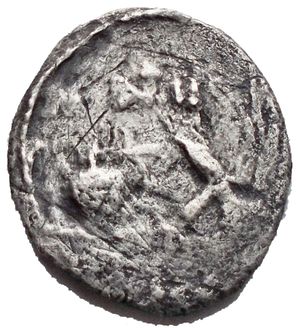 reverse: MARK ANTONY and LEPIDUS. 43 BC. AR Quinarius (1.07 gm). Military mint with Antony and Lepidus in Transalpine Gaul. Crawford 489/4; CRI 121; Sydenham 1159; Kestner 3716; BMCRR Gaul 36; RSC 82. Near VF