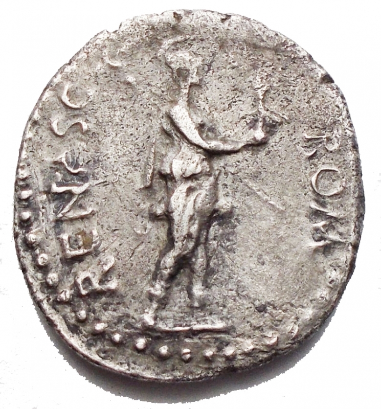 reverse: Roman Imperial Civil Wars, 68-69. Denarius (Silver 17,6 x19,2 mm. 3,62 g), uncertain mint in Spain, 68. BON EVENT Diademed head of Bonus Eventus to right. Rev. ROM RENASC Roma standing right, holding Victory in right hand and long eagle-tipped scepter in left. BMC 9-10. Cohen 396. Martin 52. Nicolas 49. RIC 9. Rare and good Very fine.