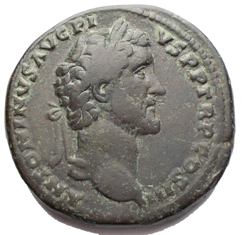 obverse: Impero Romano - Antonino Pio. 138-161 d.C. Sesterzio. D/ ANTONINVS AVG PIVS  PP TR P COS III Testa laureata verso destra. R/ MARTI VLTORI Marte stante verso destra con lancia e scudo. RIC.609. Peso 23,4 gr. Diametro 32,15 mm. BB/qBB
