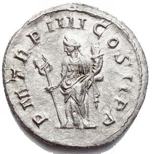 reverse: Roman Empire - Philip I (244-249). Antoninianus. D/ IMP M IVL PHILIPPVS AVG. Radiated, draped and armored bust right. R/ PM TR P IIII COS II PP. Felicitas standing left holding caduceus and cornucopia. RIC 4. days 3.16. mm 21. Good EF. Shiny backgrounds.