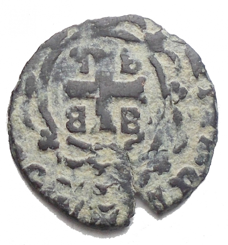 obverse: CRUSADERS and LATIN EAST, Mytilene, Francesco II Gattilusio (1396-1400), Æ Denaro (0,75g). Rare