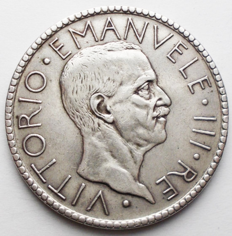 obverse: Casa Savoia - Regno di Italia. Vittorio Emanuele III (1900-1943). 20 lire 1928. Pag. 673. R. AG.