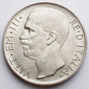 obverse: Casa Savoia - Regno di Italia. Vittorio Emanuele III (1900-1943). 20 lire 1928. Gig.44. NC. AG. qFDC/FDC. Fondi Lucenti