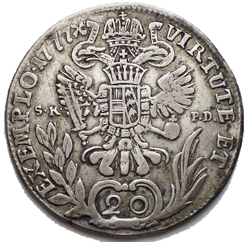 reverse: Austria - Joseph II. 20 kreuzer 1777