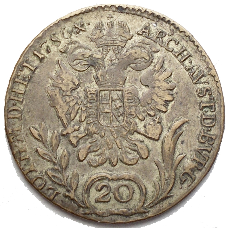 reverse: Austria Giuseppe II 20 Kreuzer 1786 B