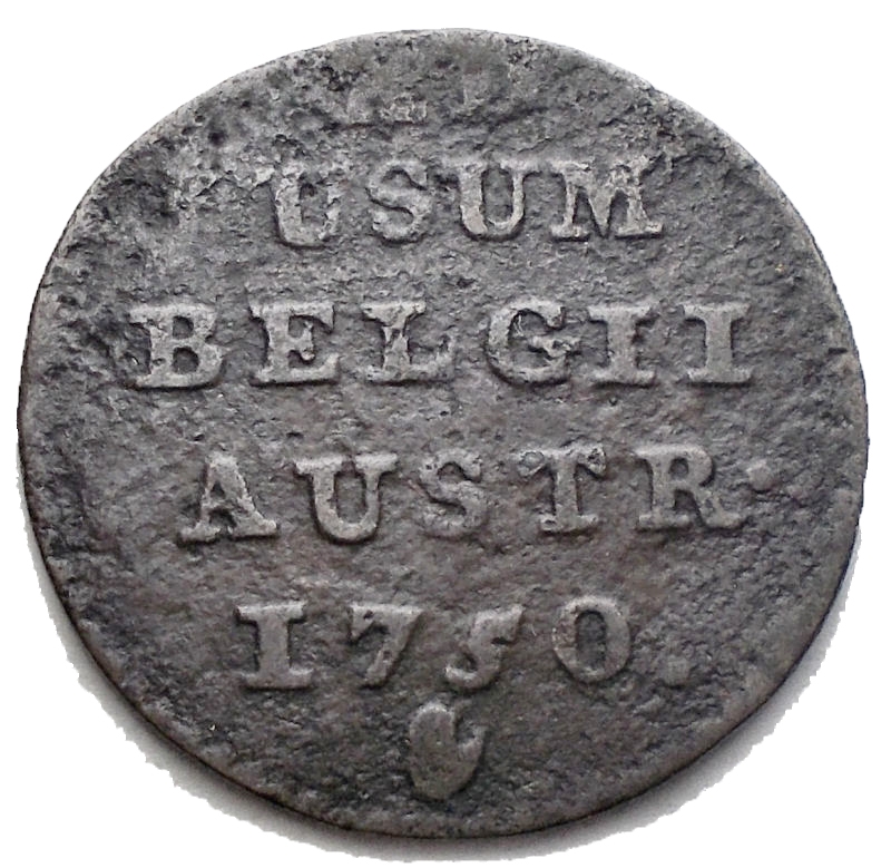 obverse: BELGIO - PAESI BASSI AUSTRIACI 1 Liard 1750 