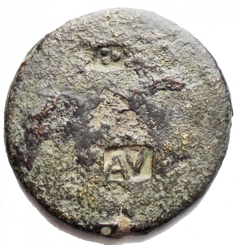 reverse: Impero Romano - Augusto (27 a.C-14 d.C). Sesterzio. Contromarche. g 21,04. mm 33,4. Ae. MB+. R