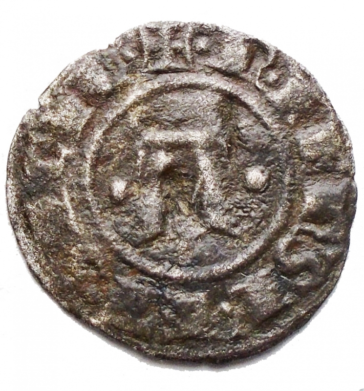 obverse: Gli Svevi (1194-1268), Federico II (Re di Sicilia, 1198-1250; Re di Germania, 1212-1220; Imperatore, 1220-1250), Denaro, Brindisi, 1236; BI (g 0,57; mm 16,59); + F IMPERATOR, croce potenziata, nei quadranti, due globetti, Rv. + R IERSL’ ET SICIL’, grande A, tra due globetti. Spahr 118; MEC XIV, 548; Travaini 30. 
