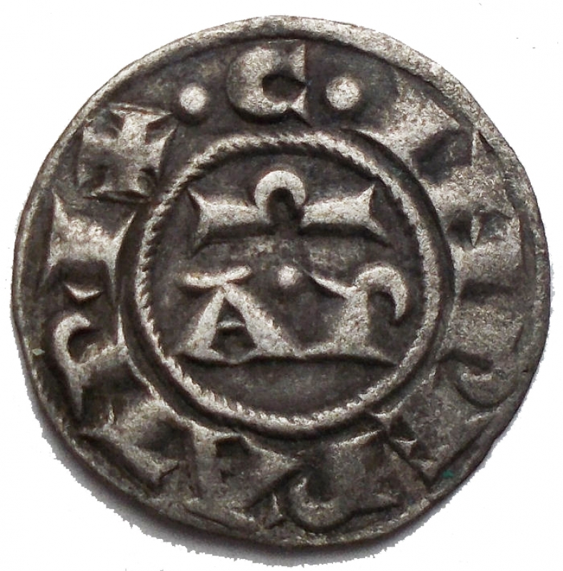 obverse: Brindisi. Enrico VI (1190-1198) Denaro. D/ AP. R/ Croce. Sp. 30. MI. g 0.77. mm 16,53