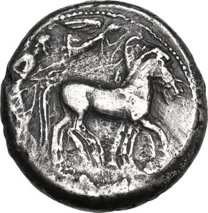 obverse: Syracuse.  Deynomenid Tyranny (485-466 BC).. AR Tetradrachm, 485-465 BC