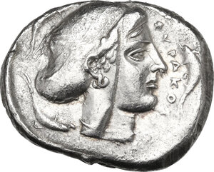 reverse: Syracuse.  Second Democracy (466-405 BC).. AR Tetradrachm, 465-425 BC