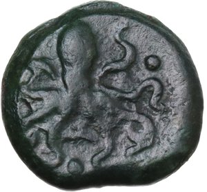reverse: Syracuse.  Second Democracy.. AE Tetras or Trionkion, c. 435-415 BC