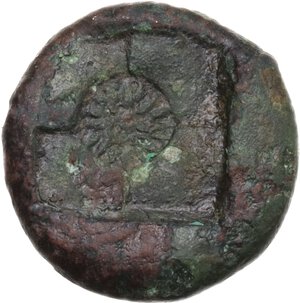 reverse: Syracuse.  Dionysios I (405-367 BC).. AE Hemilitron, c. 405-375 BC.  Obverse die signed by the artist Euainetos(?)