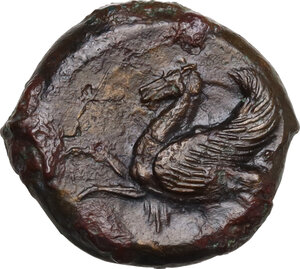 reverse: Syracuse.  Dionysos I to Dionysos II.. AE Hemilitron, c. 375-344 BC