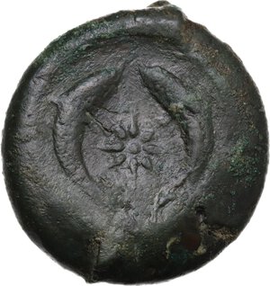 reverse: Syracuse.  Dionysos I to Dionysos II.. AE Drachm, c. 375-344 BC