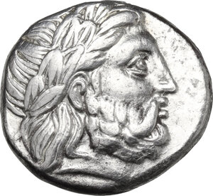 obverse: Kings of Macedon.  Philip II (359-336 BC). AR Tetradrachm, Pella mint, 348-342 BC