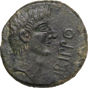 obverse: Iberia, Irippo. AE 26 mm, c. 30 BC