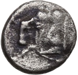 reverse: Caria, uncertain mint. AR Hemiobol, 5th century BC