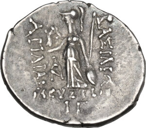 reverse: Kings of Cappadocia.  Ariarathes IX Eusebes Philopator (c. 100-85 BC).. AR Drachm. Mint A (Eusebeia-Mazaka), Dated RY 12 (89/8 BC)