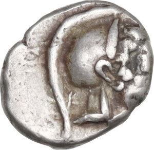 obverse: Judaea.  Greco-Palestinian.. AR Obol, Gaza mint, 4th century BC