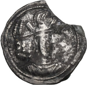 obverse: Sasanian Kings.  Shapur II (309-379 AD). . AR Drachm. Mint style I (\