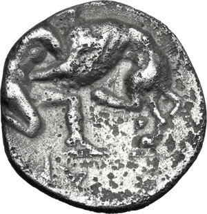 reverse: Southern Apulia, Caelia. AR Diobol, 325-275 BC