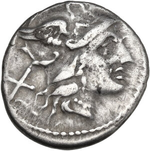 obverse: Gryphon series..  AR Denarius, uncertain Spanish mint, 204 BC