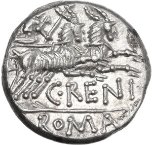 reverse: C. Renius.. AR Denarius, 138 BC