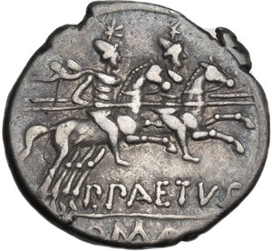 reverse: P. Aelius Paetus. AR Denarius, 138 BC