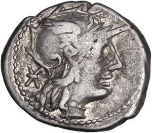 obverse: Ti. Minucius Augurinus.. AR Denarius, 134 BC