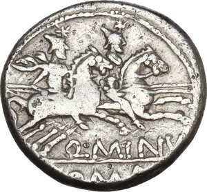 reverse: Q. Minucius Rufus.. AR Denarius, 122 BC
