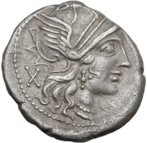 obverse: C. Plutius.. AR Denarius, 121 BC