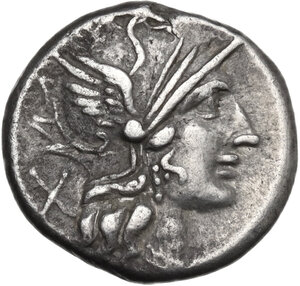 obverse: C. Plutius. AR Denarius, 121 BC