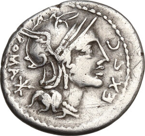 obverse: M. Sergius Silus.. AR Denarius, 116 or 115 BC