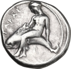 reverse: Southern Apulia, Tarentum. AR Nomos, 380-3400 BC