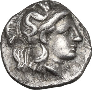 obverse: Southern Apulia, Tarentum. AR Diobol, c. 340 BC
