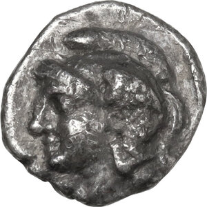 obverse: Southern Apulia, Tarentum. AR Diobol, 380-334 BC