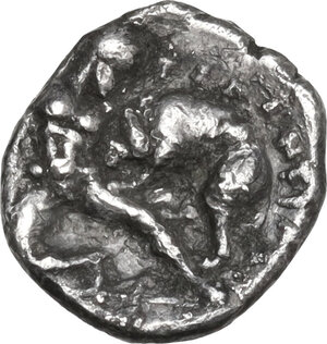 reverse: Southern Apulia, Tarentum. AR Diobol, 380-334 BC