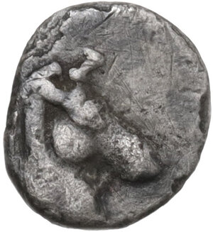 obverse: Southern Apulia, Tarentum. AR 3/4 Obol, c. 325-280 BC