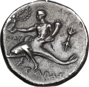 reverse: Southern Apulia, Tarentum. AR Nomos, 280-272 BC