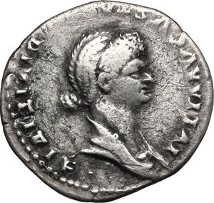 obverse: Julia Titi, daughter of Titus (died 90 AD). . AR Cistophorus, Ephesus mint (or Rome for circulation in Asia). Struck under Domitian, 82 AD