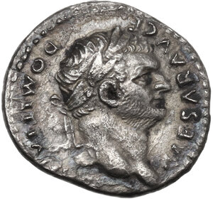 obverse: Domitian as Caesar (69-81).. AR Denarius Rome mint 77-78 AD