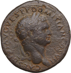 obverse: Domitian as Caesar (69-81).. AE Sestertius, 80-81