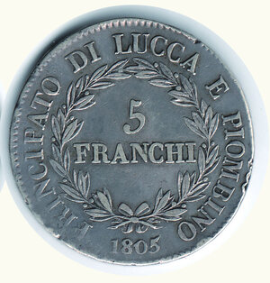 reverse: LUCCA E PIOMBINO - Felice ed Elisa - 5 Fr 1805 - Busti grandi.